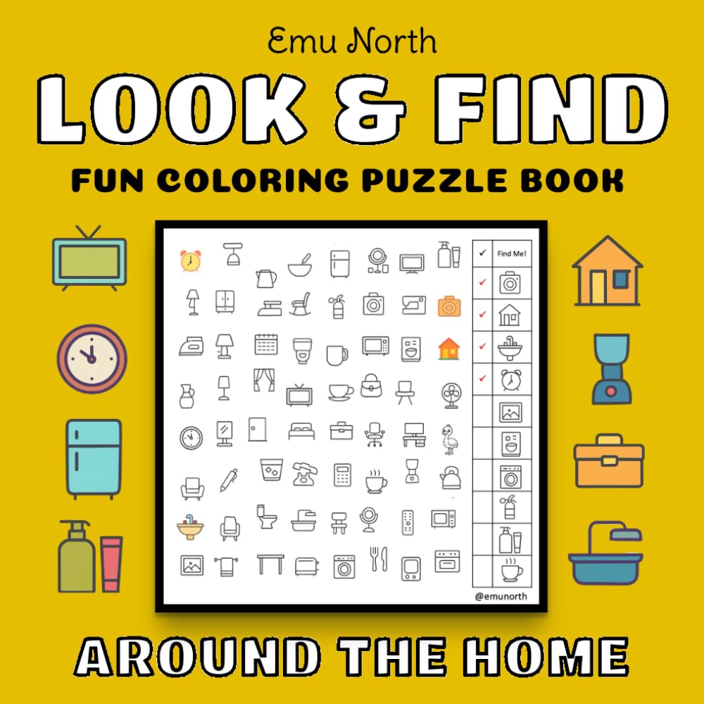 Look and Find: Around the Home - Fun Coloring Puzzle Book (Look and Find Books)