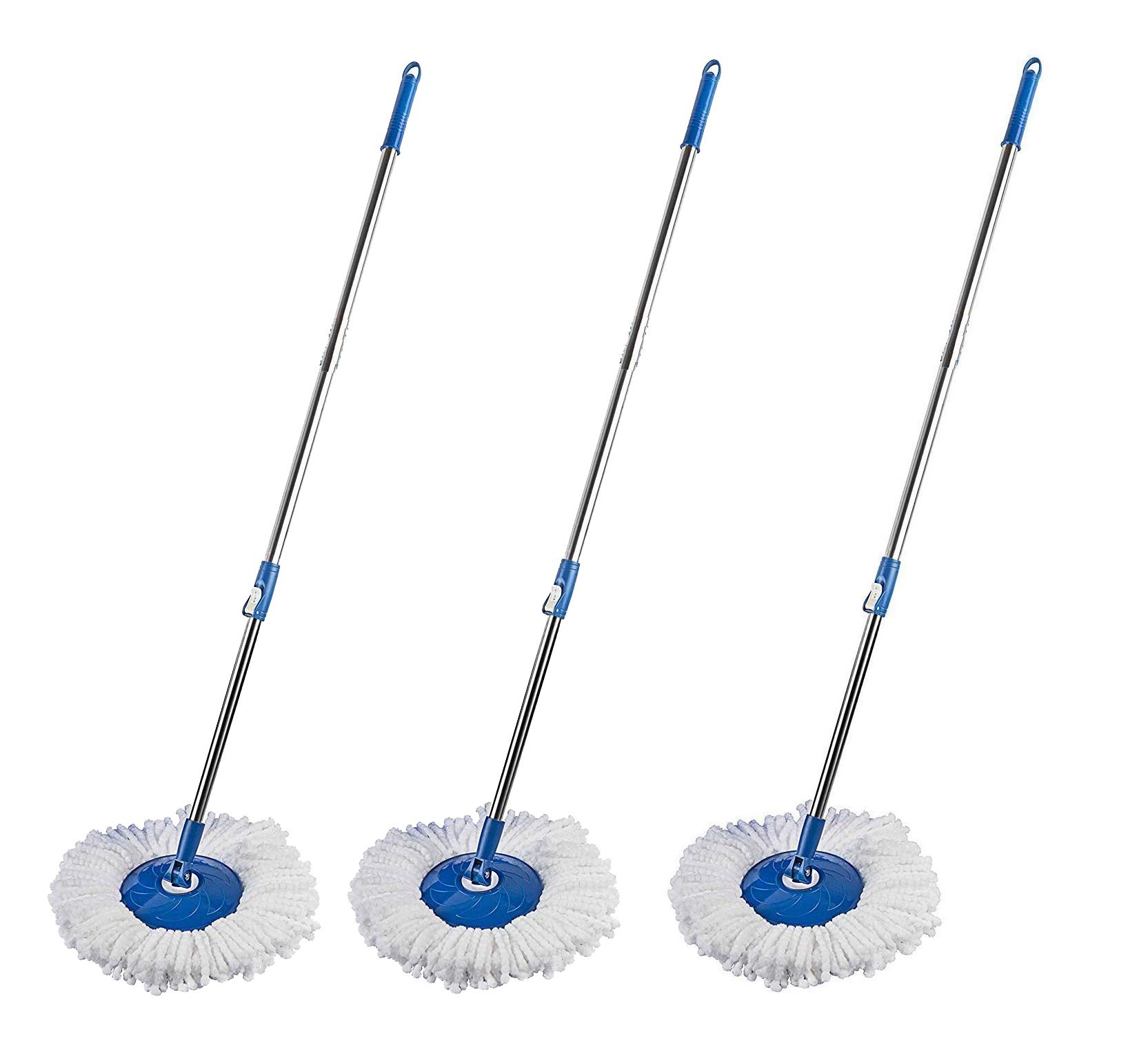 Halsey® Spin Mop Broom Handle Stick with Microfiber Head Mop Refill Stainless Steel Pole for 360° Floor Cleaning (Random Color) (Pack of 3 MOP Sticks) (B08JQL2CYW) Amazon Price History, Amazon Price Tracker