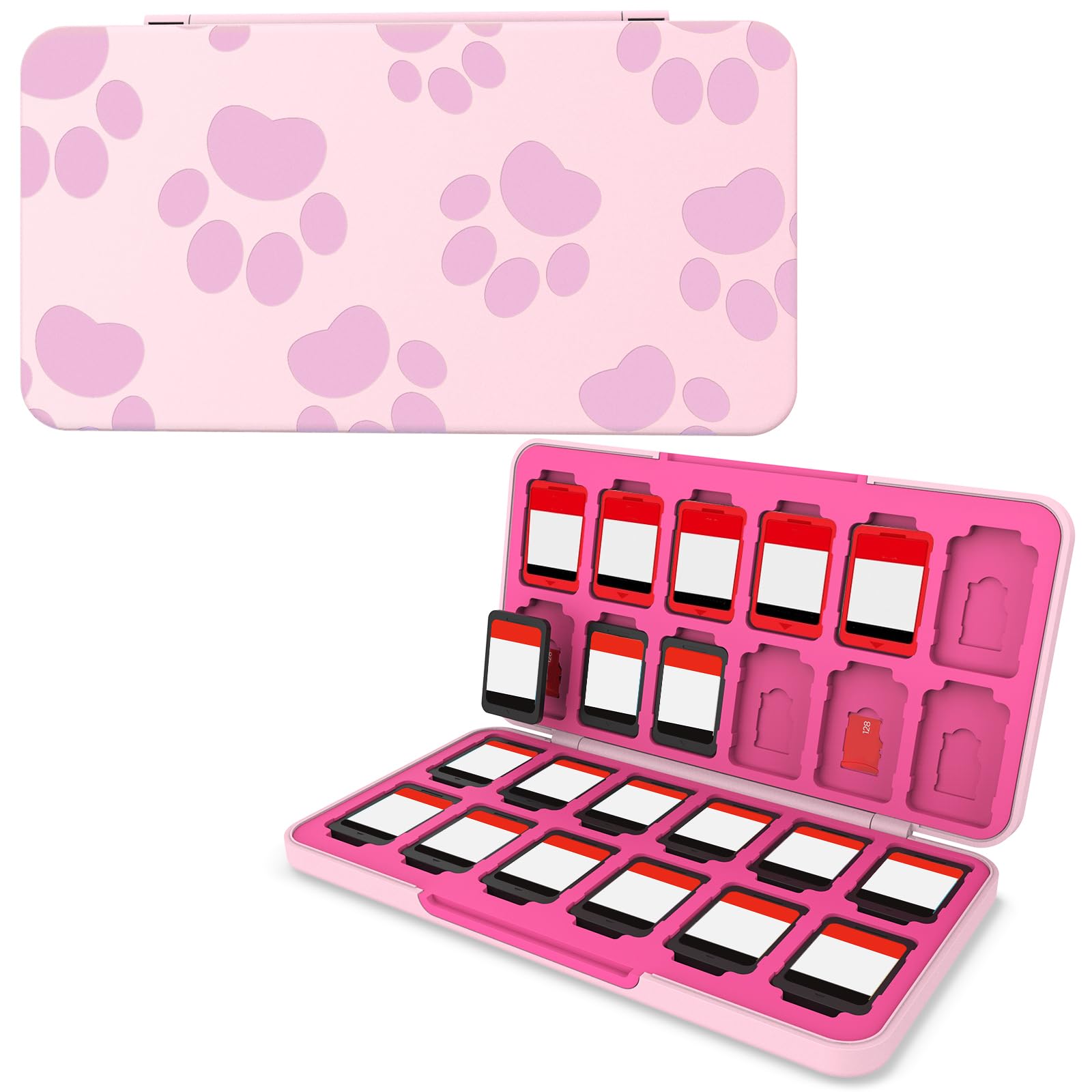 HEIYING Funda para tarjetas de juego para tarjetas de juego Nintendo Switch o tarjetas de memoria micro SD, almacenamiento de tarjetas de memoria de juego con interruptor de patrón personalizado con