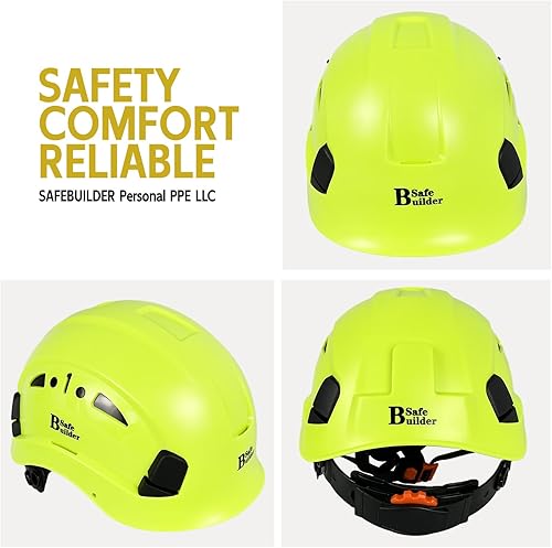 Miniatura 4 de SAFEBUILDER Casco de seguridad industrial con visera incorporada, casco duro ABS con visera ajustable, protección para la cabeza de construcción,