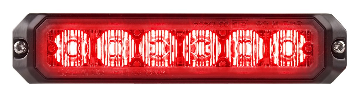 Federal Signal MPS650-RR MicroPulse, Red Perimeter Light, 6 Red LEDs, Hood/Grille Mount, Clear Lens, Red LEDs