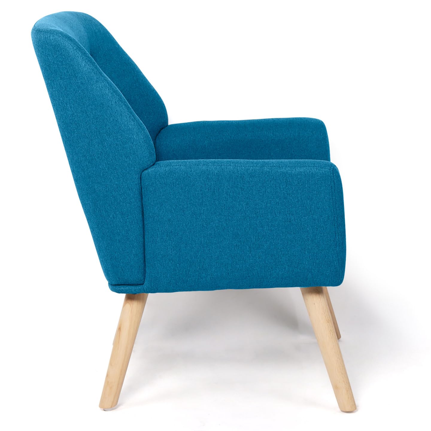 IDMarket - Sillón escandinavo NAT de tela, color azul pato