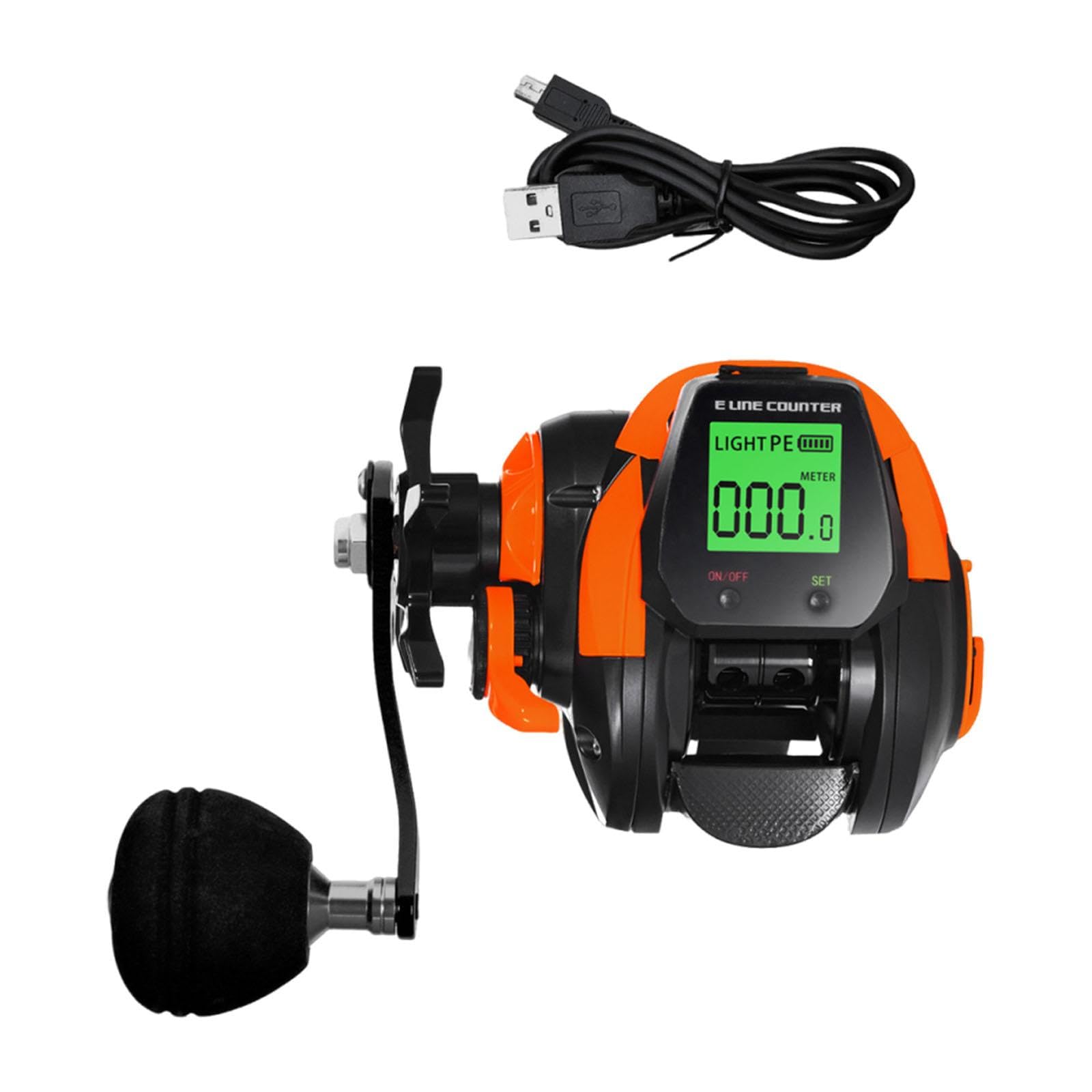 Mulinello da Pesca Elettrico Ricaricabile Tramite USB per acque Profonde, Frizione da 10 kg, Accessori, Funzione di Memoria di profondità,
