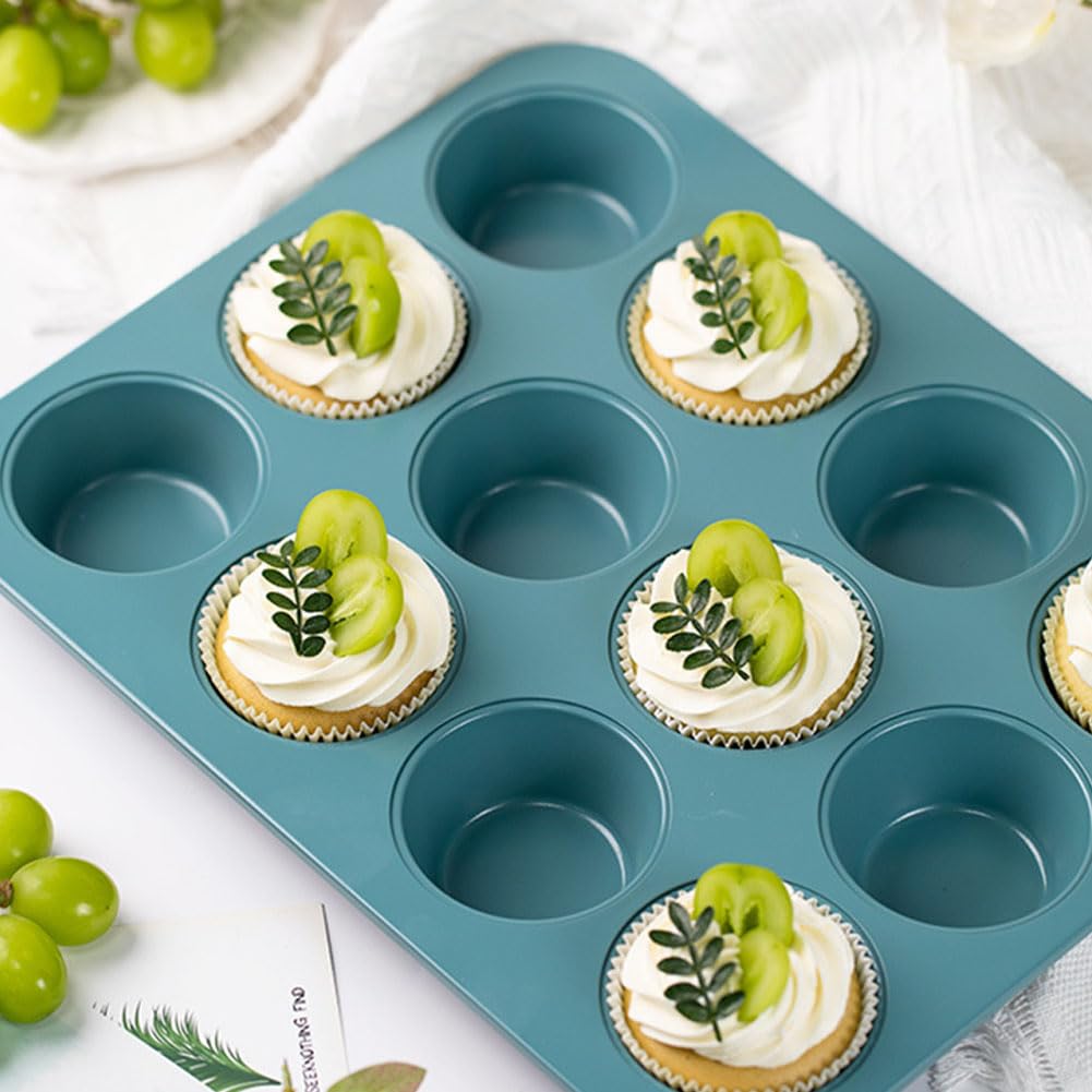 CANDeal 12 Tazza Antiaderente in Acciaio Al Carbonio Cupcake Pan, Muffin Latta Per Mini Dimensioni Cupcakes E Forniture Da Forno