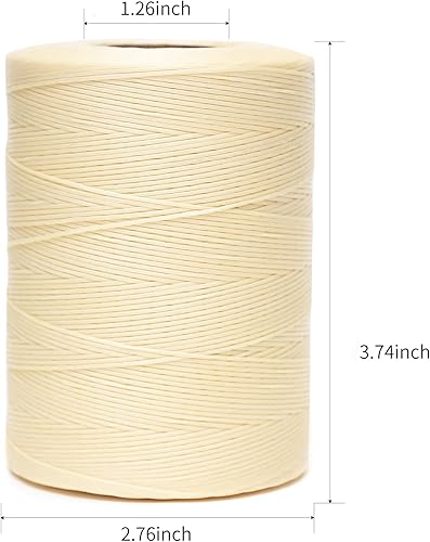 Miniatura 2 de Hilo encerado, 852 yardas, hilo plano de cera de poliéster 150D 0.031 in para coser a mano, cuero, manualidades, proyectos de bricolaje, zapatos,