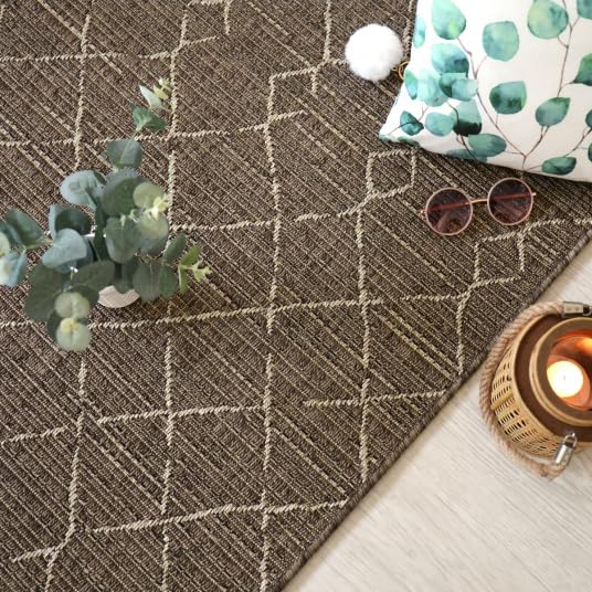 BALTA Tapis de terrasse - Scandinave - Marron foncé - 160 x 230 cm