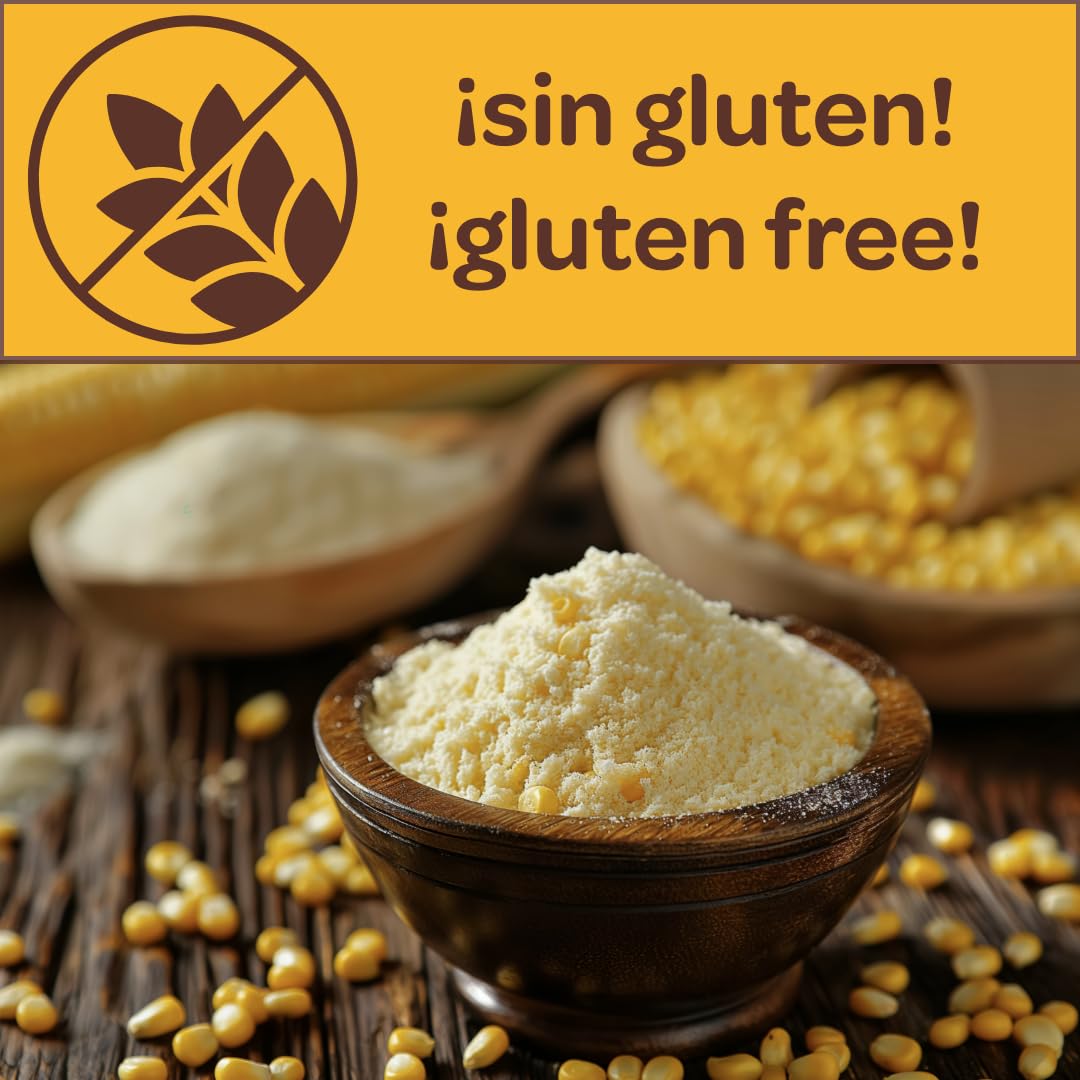 ADPAN Harina de Maíz Sin Gluten 100% Natural | Molida en Molino de Piedra | Ideal para Arepas, Tortillas, Pan y Repostería | Textura Fina y Sabor Auténtico | Pack 3 x 1kg