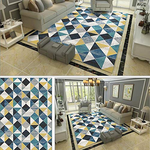 Alfombra de sala de estar suave con patrones geométricos puros 2