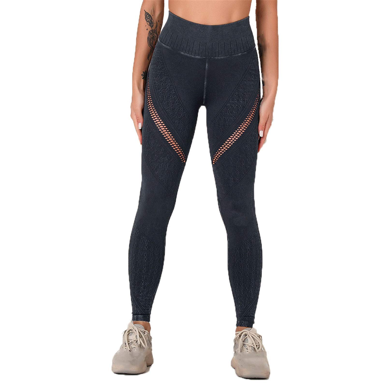 Damskie legginsy do jogi, na fitness, Damskie Hollow Out Seamless Butt Lift Legginsy Legginsy Damskie Damskie Spodnie Damskie Workout Siłownia Rajstopy Fitness Spodnie rozciągliwe sportowe legginsy do