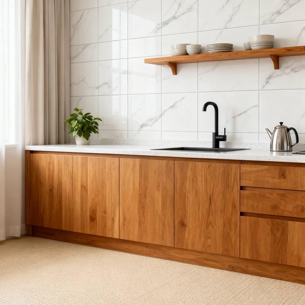 Peel and Stick Backsplash 10Pcs Marble Wall Tile Self-Adhesive Removable Waterproof Vinyl Tile Stickers Decals for Kitchen Bathroom (A5) - 3