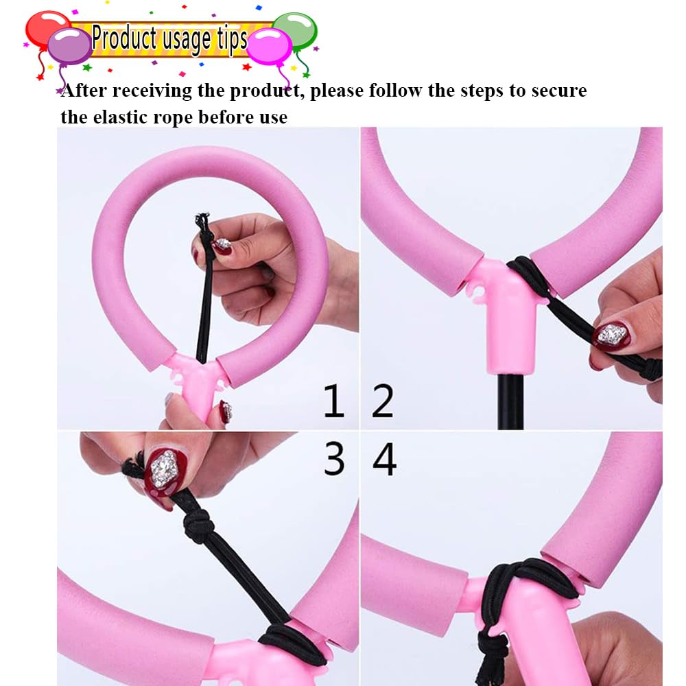 Anello di Salto della Caviglia,Palla per Caviglia con Luce LED Lampeggiante,Giochi caviglia di salto,Jumping Ball Palla da Salto Pieghevole per ragazze ragazzi regalo,esercizio fisico (Rosa - B)