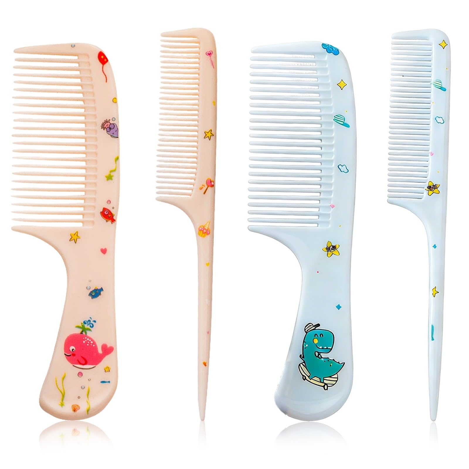 4 Pcs Spazzole per Capelli e Pettini Bambina,Set Parrucchiera Bambina,Pettine Districante per Capelli Bagnati e Asciutti,Pettine Neonato Crosta Lattea,Spazzola a Coda di Ratto Ragazze e Ragazzi