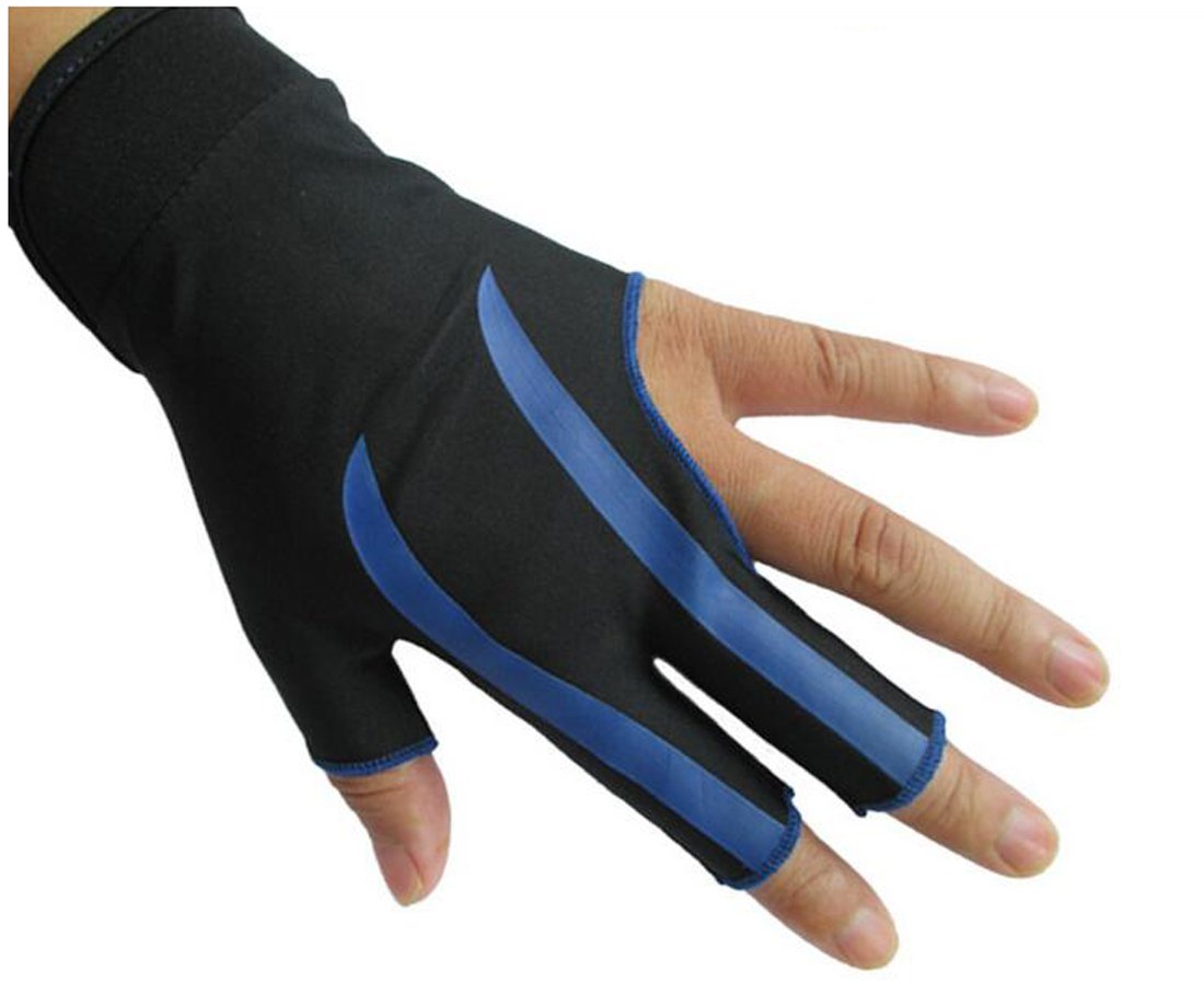 Gtopart High Elasticity 3 Finger Billiard Gloves Left Hand, Free Size, Dry Fast, Anti-slip, Lycra Material