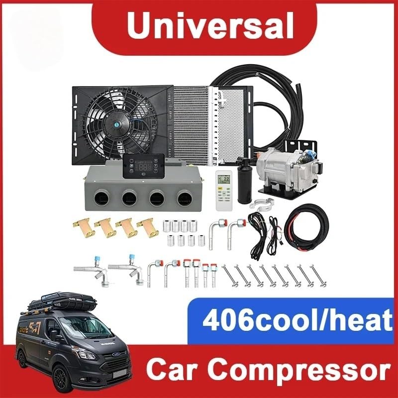 406-4 otwory Heat Cool Uniwersalna elektryczna sprężarka powietrza do samochodu z systemem klimatyzacji 12 V / 24 V - Doskonała kontrola klimatu kompatybilna z klimatyzacją(Cool heat 24V)