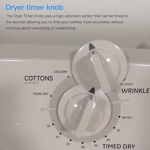 Miniatura 2 de Gxcdizx Paquete de 2 pomos de control de temporizador WE1M652 para secadores Hotpoint y GE, sustituye a 1264289 AP3995164 PS1482196 AH1482196