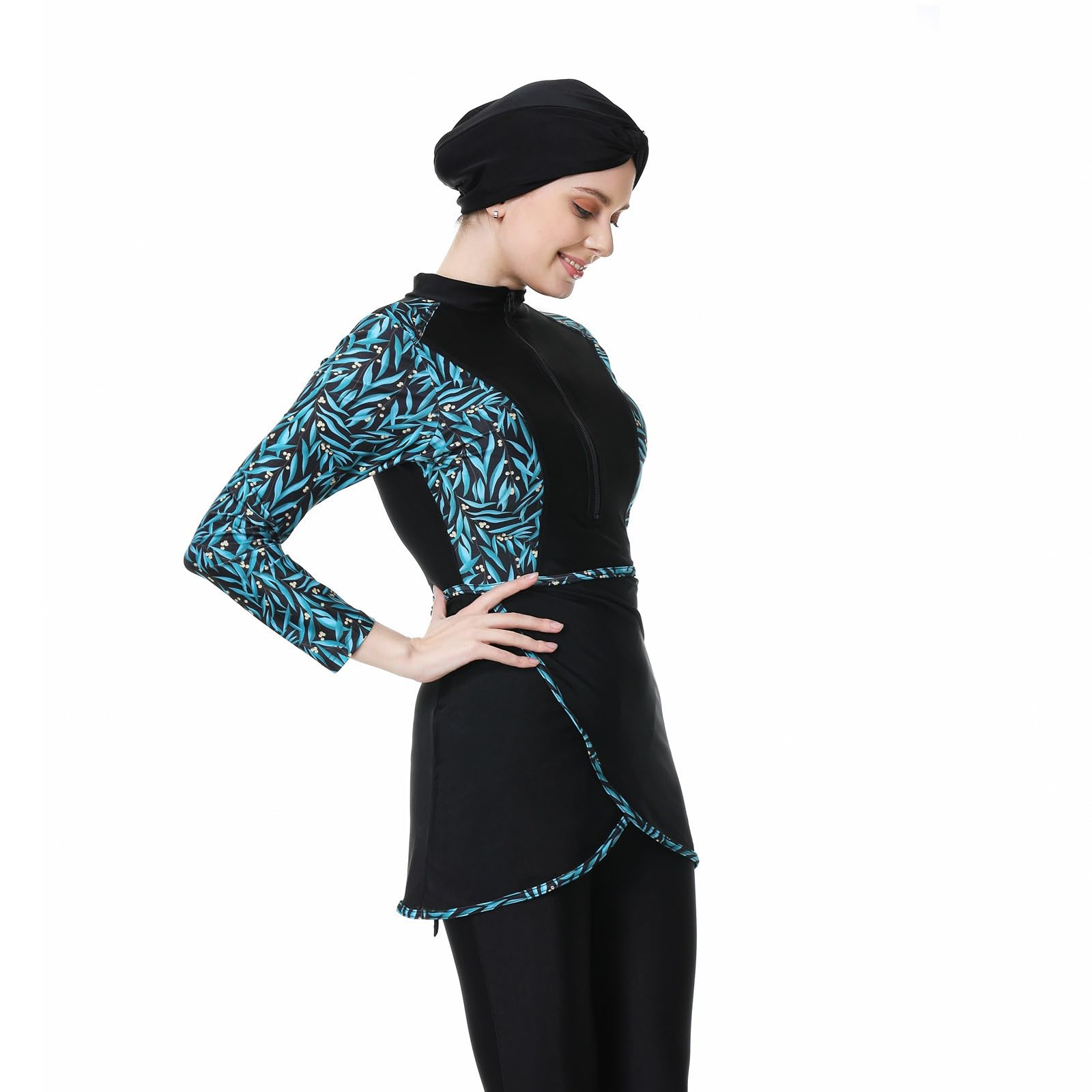 Burkini Damen: Muslimische Badeanzug Uv Rashguard Große Größe Push Up Bademode Swimsuits for Women Slim Fit Bauchweg Badebekleidung Swim Suit Shape Schwimmanzug Swimwear