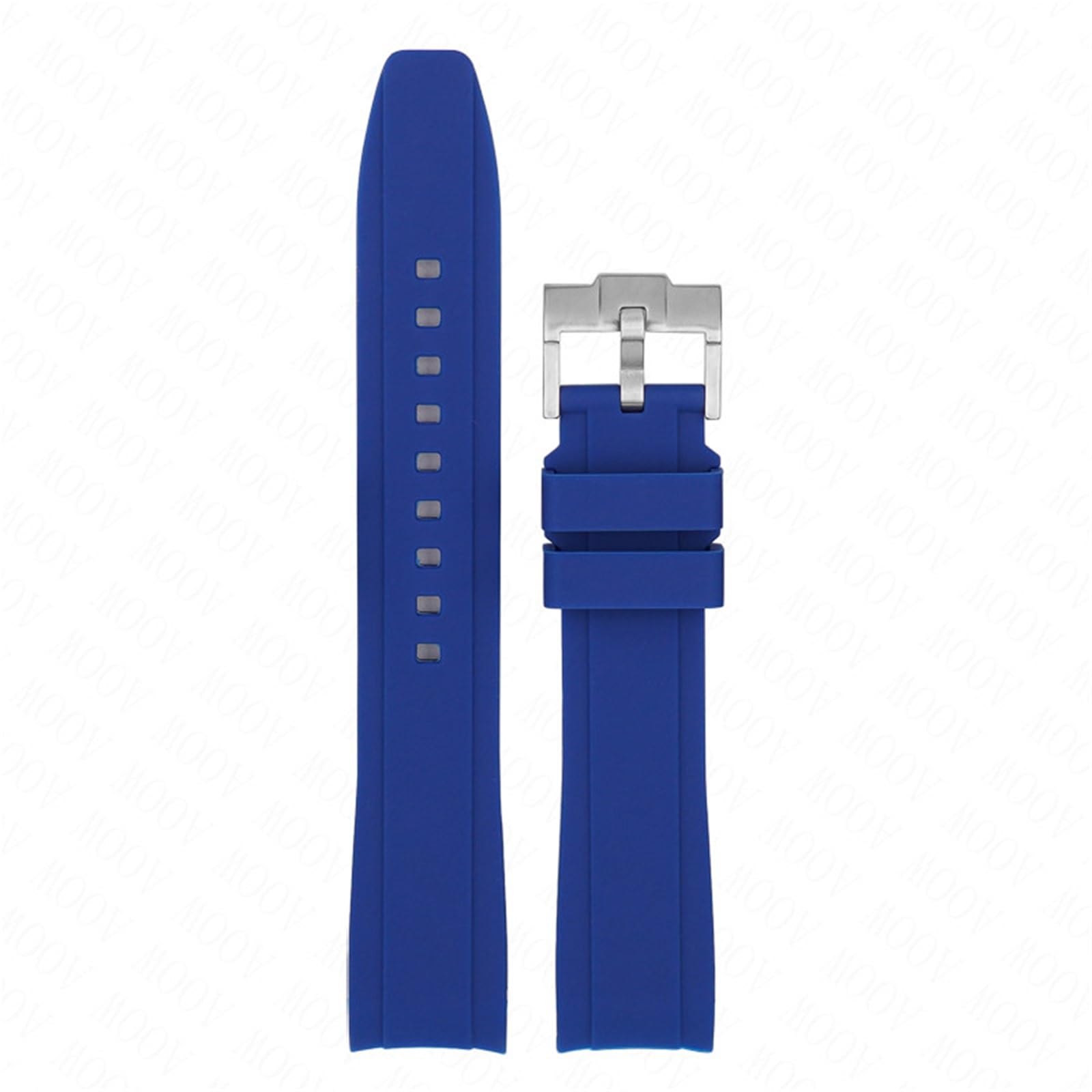 Cinturino in caucciù con estremità curva 18/19/20/21/22mm cinturino universale in silicone sportivo morbido impermeabile sostituisci cintura braccialetto per uomo donna(Dark blue,21mm)