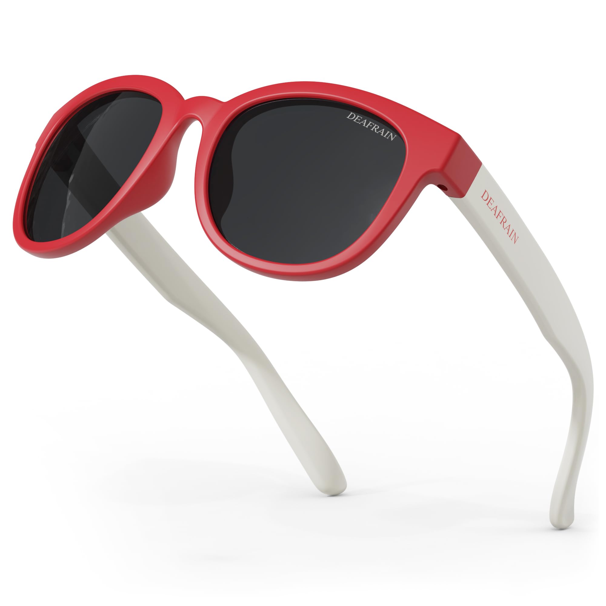 DEAFRAIN Kinder-Sonnenbrille, polarisiert, TPEE-Gummi, flexibler Rahmen, 100 % UV-Schutz, für Jungen und Mädchen, Alter 5–13 Jahre