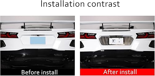 Miniatura 9 de Cubierta de protección para marco de licencia trasero, aleación de aluminio, 1 unidad, compatible con Chevrolet Corvette C8 Stingray 2020-2023 Marco