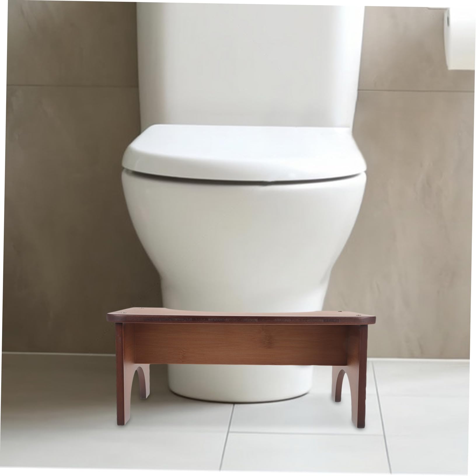 Sgabello Bagno in Bambù per Toilette, Pedana Robusta Domestica | Design Semplice ed Elegante, Uso Multi-funzione, Comodo Supporto per Postura Durante L’uso Quotidiano