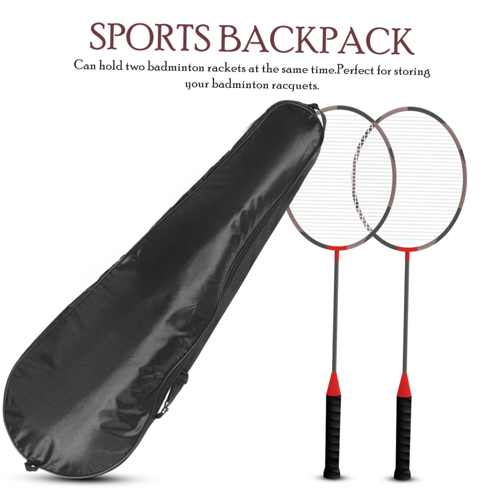 Paquet de Badminton Étanche en Tissu Oxford Fermeture Éclair Portable, Design Spécial Adapté aux Raquettes, pour Équipement de Sport en Extérieur