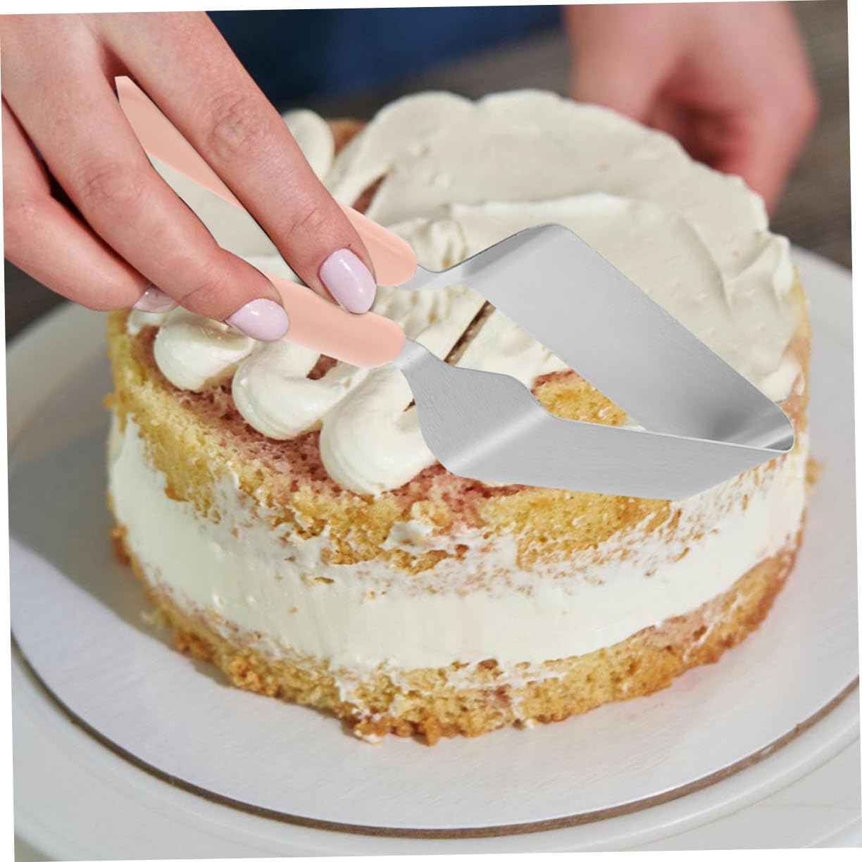 MAGICLULU Stainless Steel Cake Cutter 4pcs Set Triangular Cake Separator and Slicer for Wedding Easy to Use