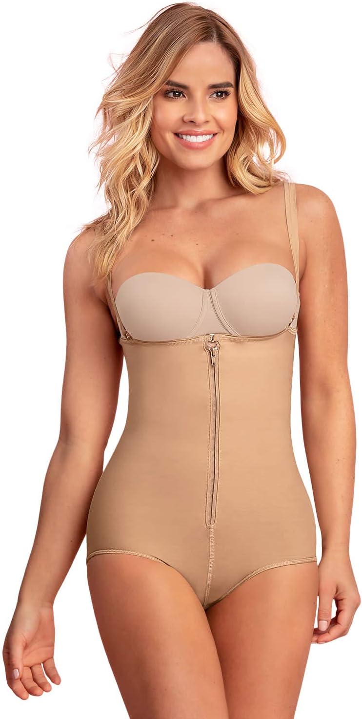 LeonisaBraless Tummy Control Body Shaper for Women - Extra Firm Shapewear with Zipper