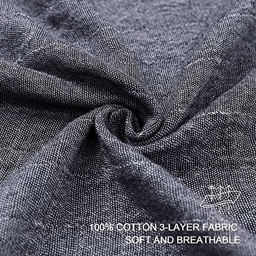 Cotton Baby Blankets Unisex Newborn 6-Layer, Super Soft Comfy Muslin Blankets, For Toddler Swaddle Nursery Bed Blanket Stroller Crib Shower Gifts 30 X 40 Inch,Dark Blue #TOP2