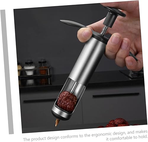 Miniatura 7 de HOMSFOU 3 piezas de azufaifo descorazonador de aceitunas sin hueso, herramienta de eliminación de raíces de ciruela de oliva, descascarillador de