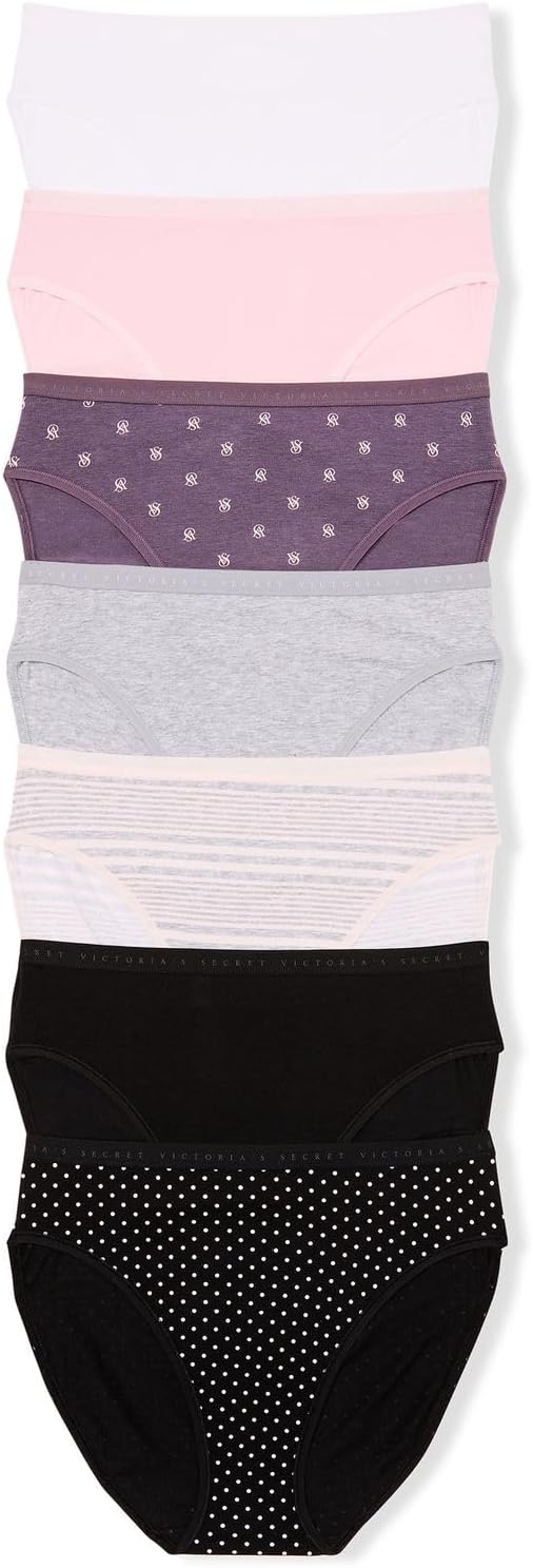 Victoria's SecretWomen's Cotton Brief Underwear, Full Coverage Panties for Women, Multi Pack (XS-XXL)