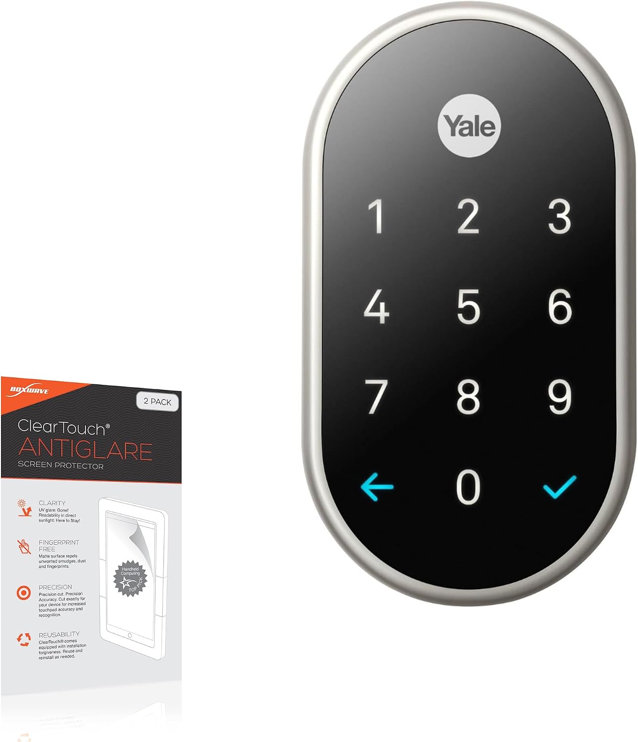 BoxWave Screen Protector Compatible with Google Nest X Yale Lock - ClearTouch Anti-Glare (2-Pack), Anti-Fingerprint Matte Film Skin