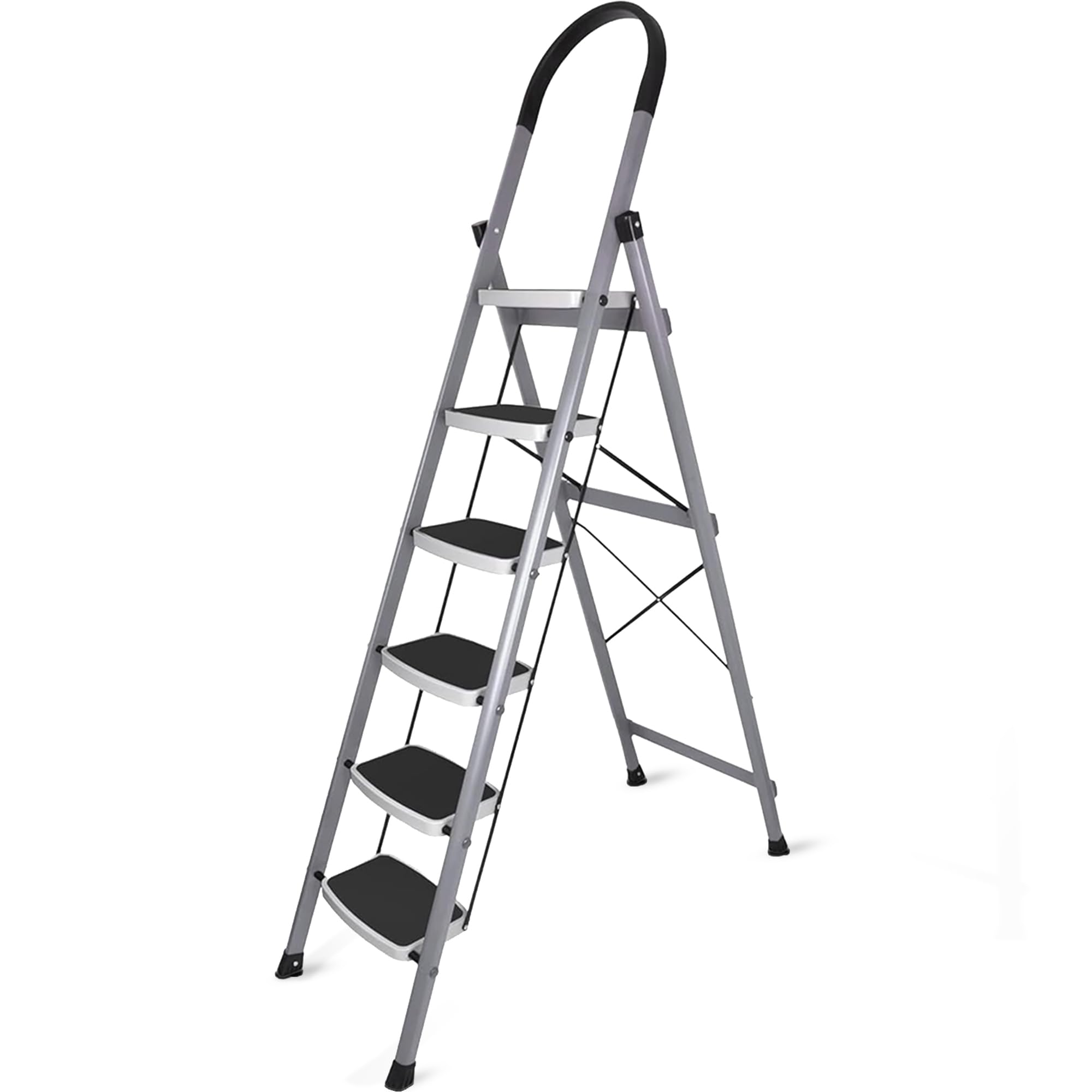 HOUZA Steel Ladder for Home 7 Steps Foldable with Anti-Skid Wide Steps (30cm x 20cm) | 7 Step Ladder for Home Use with D-Shape Rods | Secure Lock | 150 Kg Capacity Folding Ladder | 5 Year Warranty — Amazon image 23