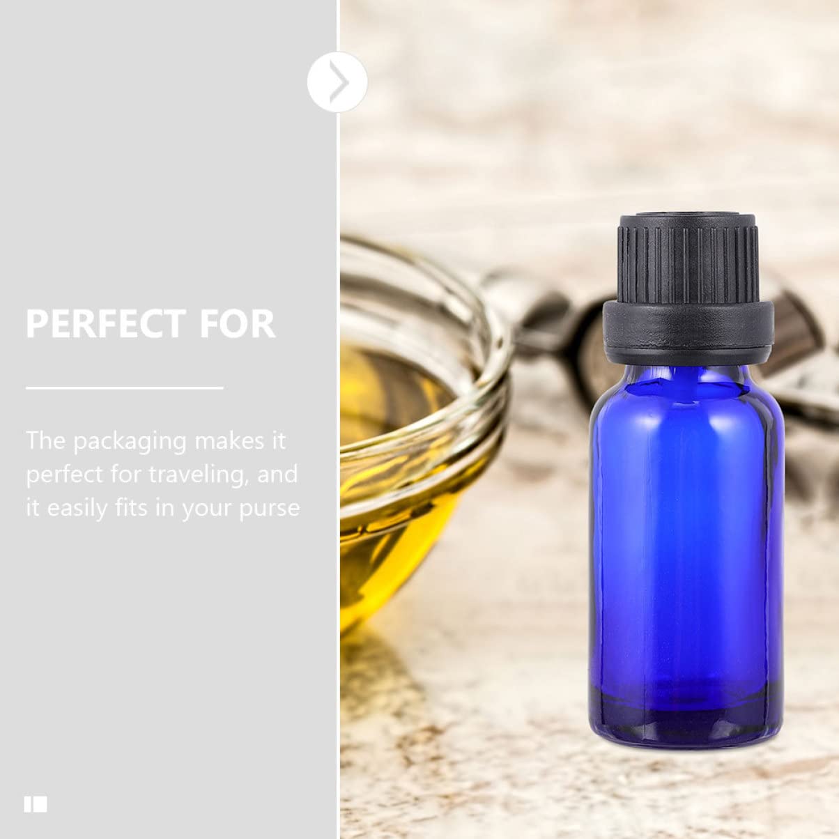 Botella de Perfume Vacía 30ml de Vidrio Azul, 20 Piezas para Viaje