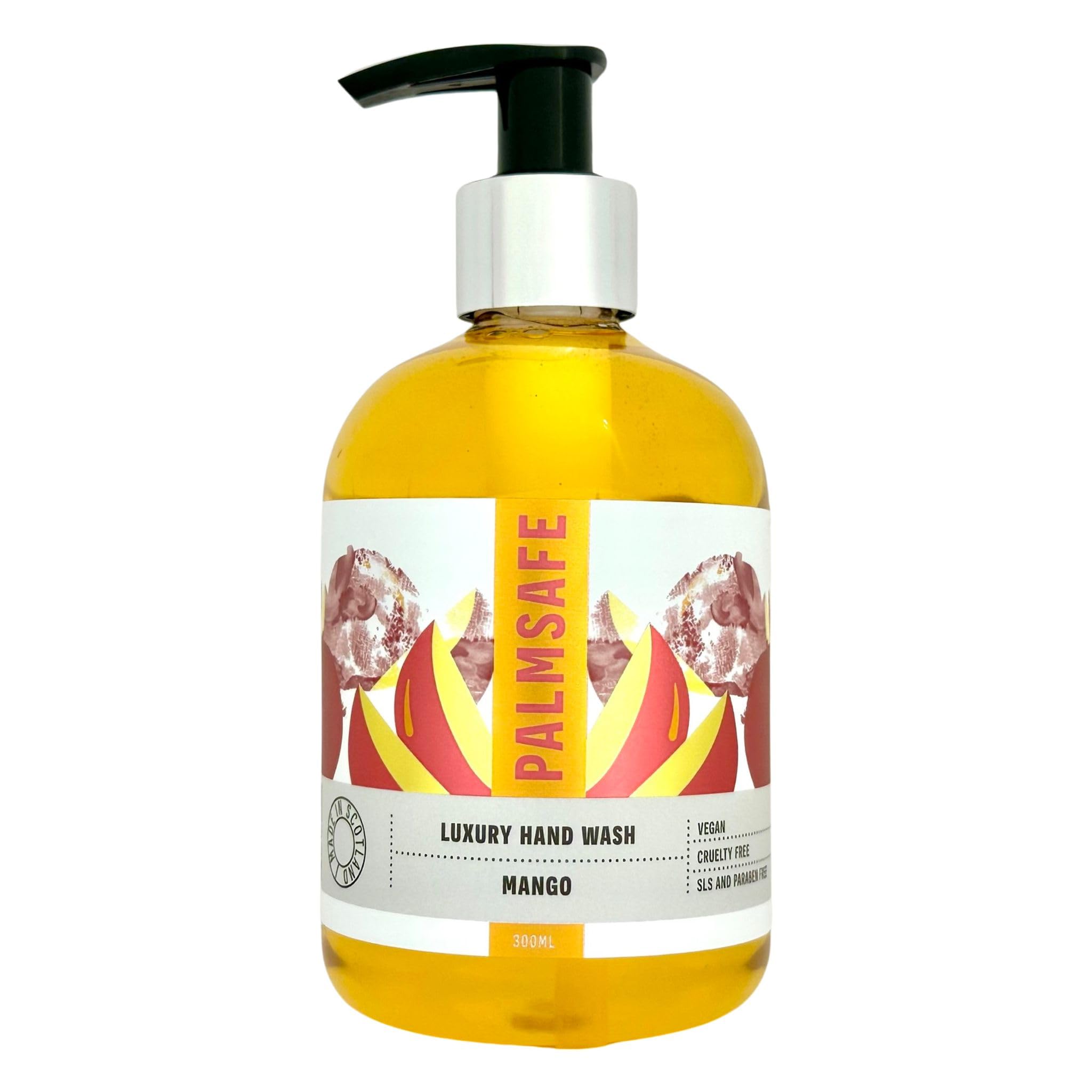 Palmsafe Mango Luxury Hand Wash Soothing Hand Cleanser Hydrates Sensitive or Irritated Skin - Natural Bioactives to Nourish and Moisturise Vegan-friendly