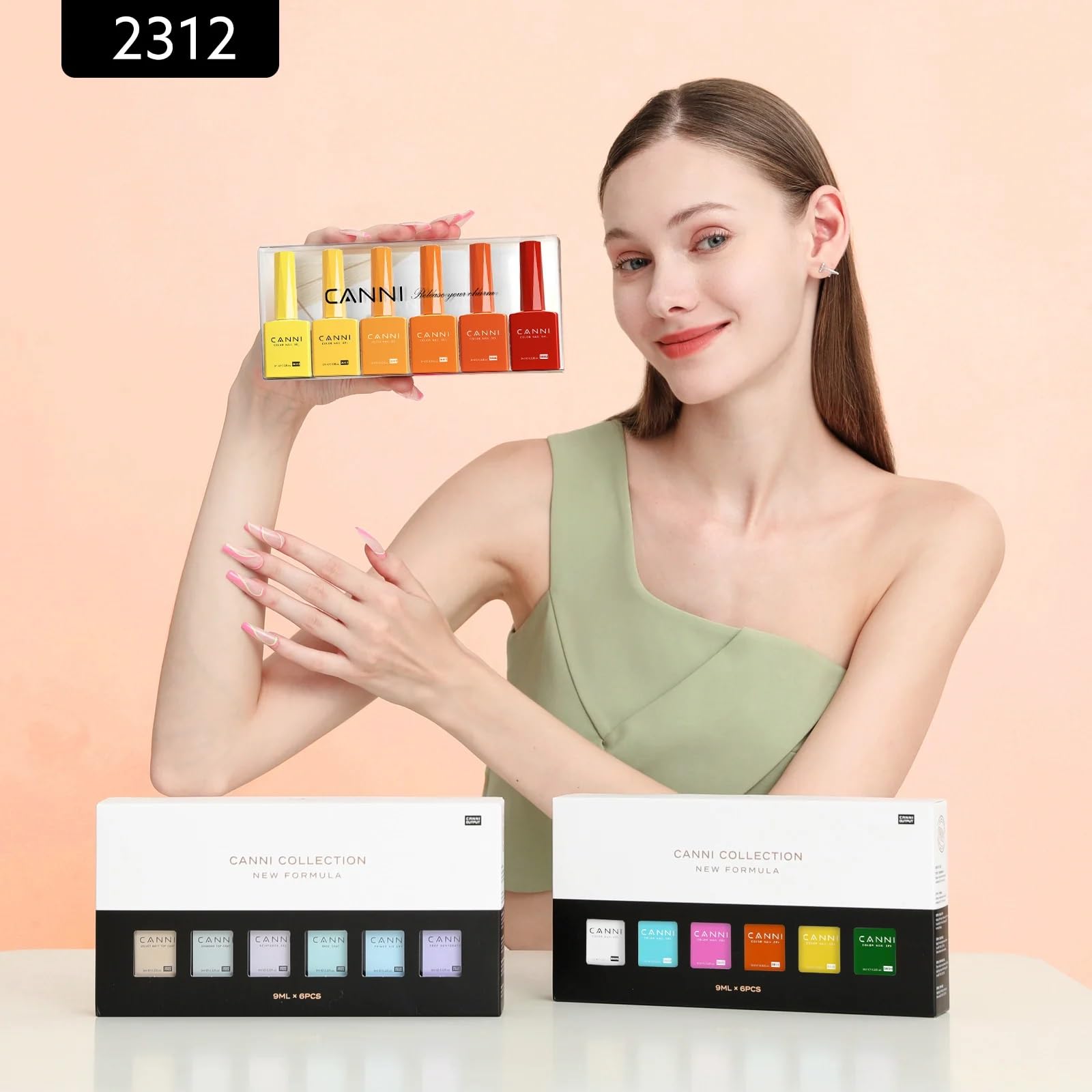 CANNI 9ml Hema-Free Gel Nail Polish Set- 6Pcs from BELLE GAGA® Nail Gel Manicure Kit, Soak Off LED Polish DIY at Home Salon Gifts for Women Girls 2312, 6pcs Set 1