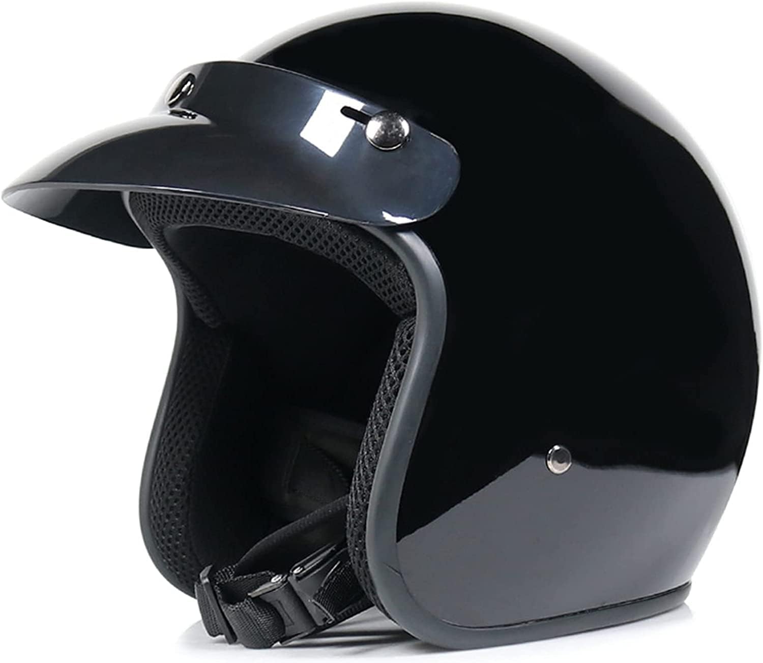 Casque Moto Vintage Jet Avec Visière Casques Bols Mobylette Avec