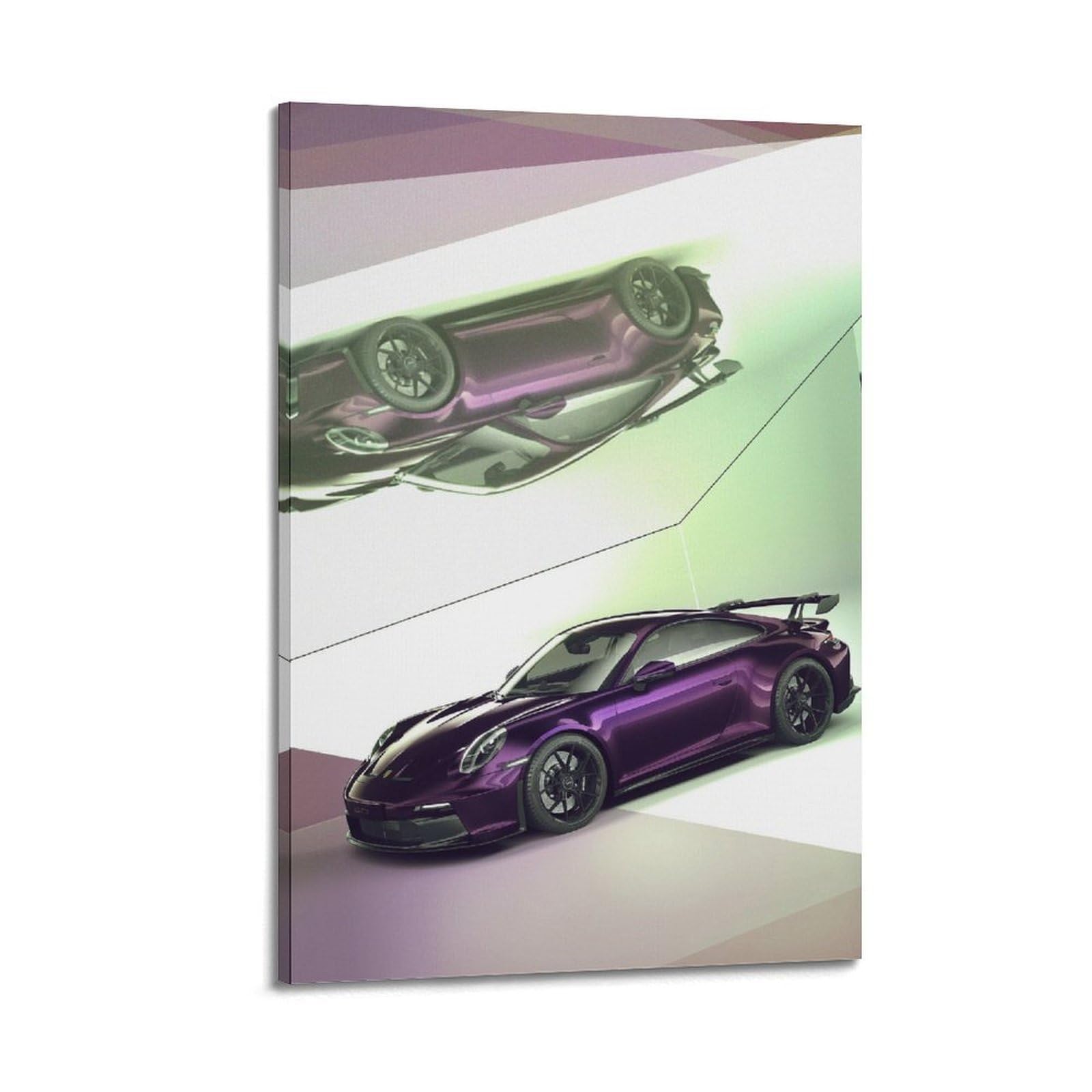 OKAHYS 911 GT3 (992) Purple Sports Racing Car Artwork Decorative Painting Canvas Wall Artworks Picture 24x36inch(60x90cm)