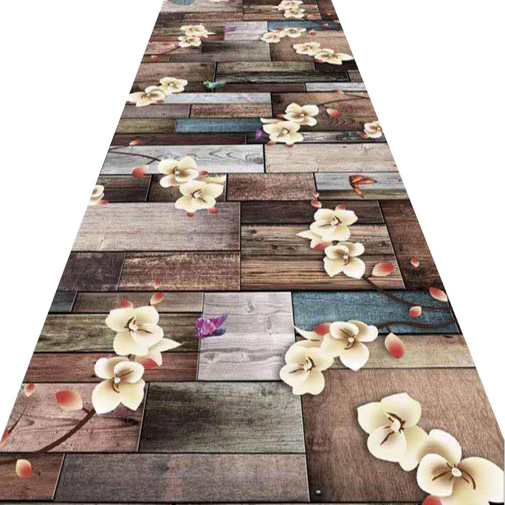 Tapis de passage d'allée lavable et coupable ZRUYI avec motif moderne 3D en polyester
