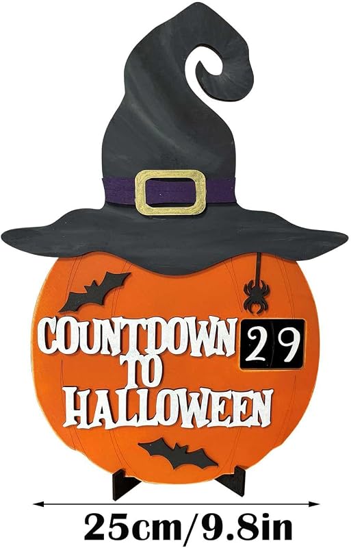 Generic Wooden Pumpkin Shape Halloween Countdown Calendar – Festive Countdown Centerpiece