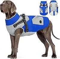 Vista 18 de Fuamey Chaqueta, abrigo, traje de nieve, ropa, chaleco, con arnés integrado, impermeable, cierre en la espalda, bolsa para excremento, con Negro