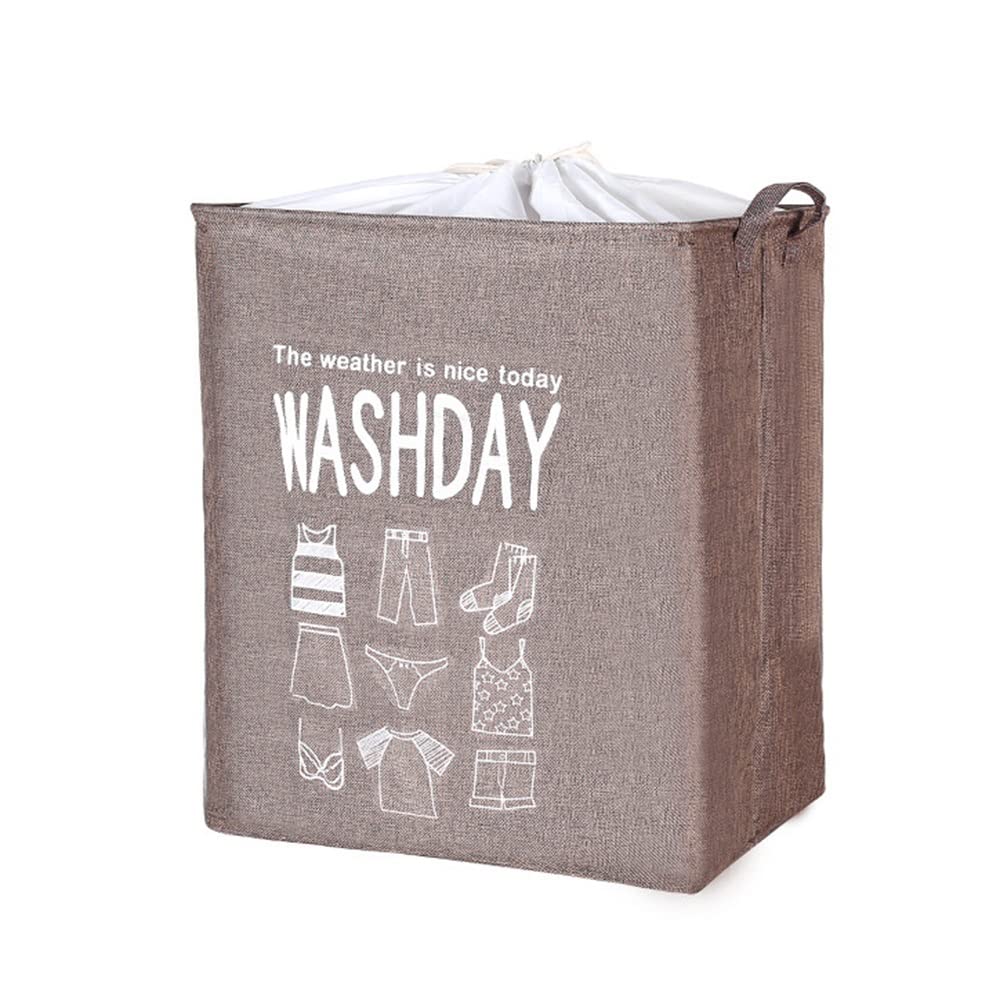 ETRGFTHU Clothes Storage Bag Household Large Capacity Dirty Clothes Basket Beam Mouth Dustproof Design Wardrobe Sundries Storage Strong and Sturdy(Brown)