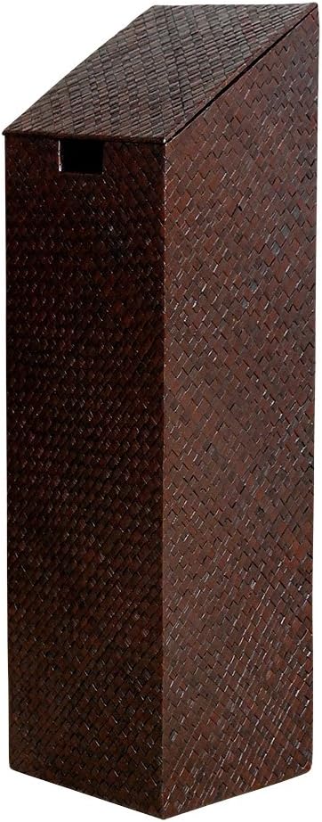 Amazon トイレットペーパー ケース パンダンリーフ ダークブラウン おしゃれ 収納 トイレットペーパー入れ カバー ホルダー 縦型 スリム アジアンテイスト 南国リゾート 並行輸入品 トイレ収納 オンライン通販