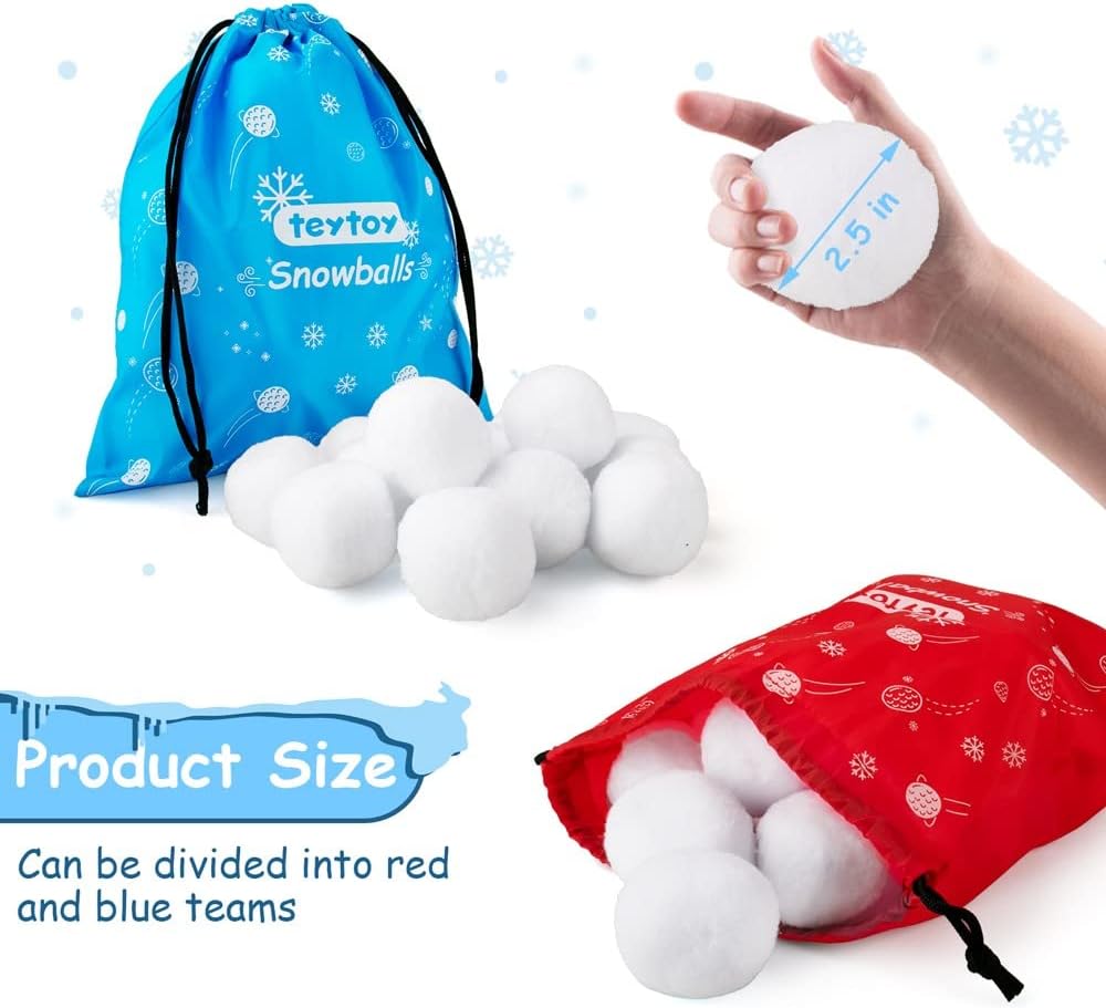 teytoy 48 Pack Indoor Play Snowballs for Kids Indoor,Fake Snowball Fun