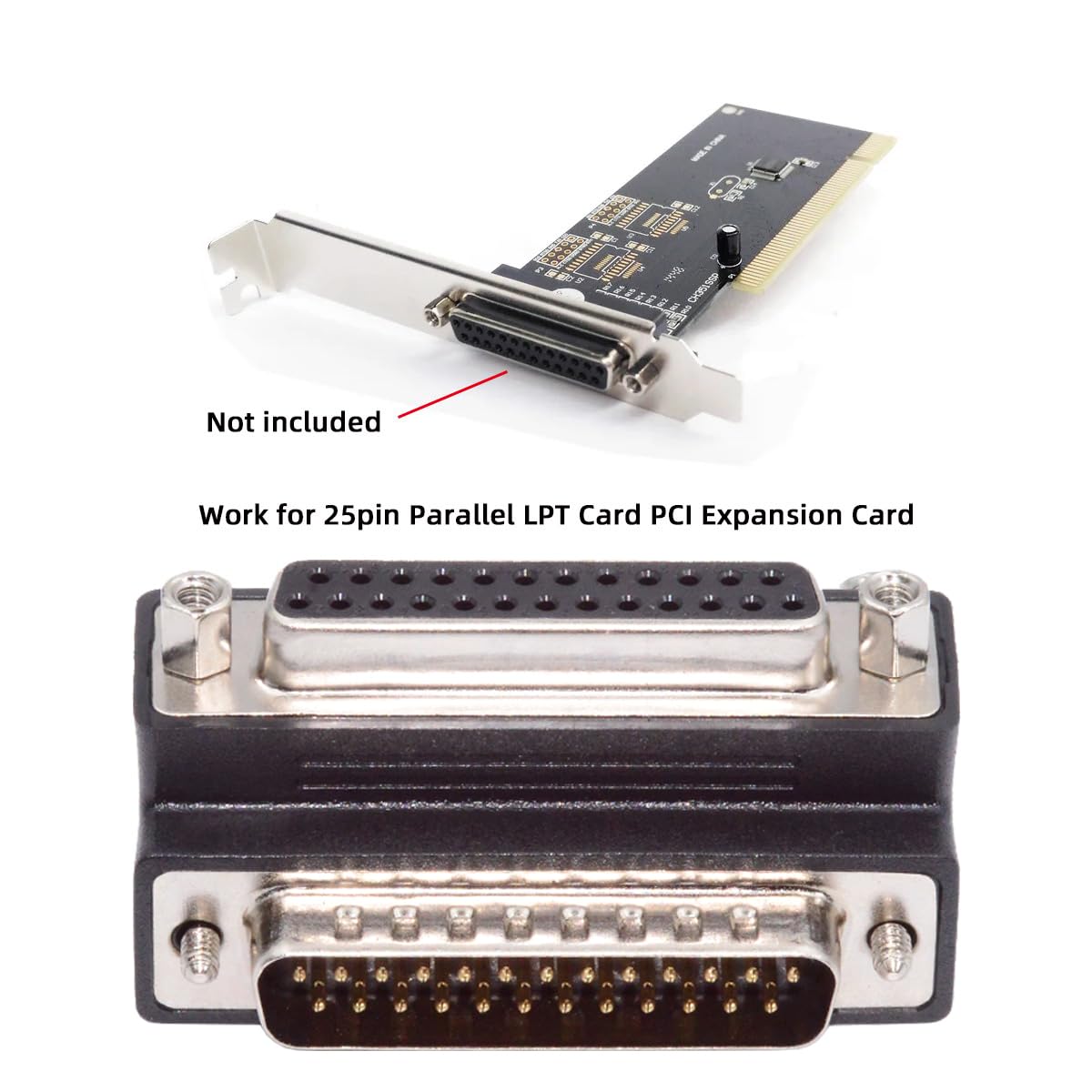 cablecc DB25pin DSUB Parallel LPT AES/EBU DB Macho, adaptador de extensión en ángulo inferior de 90 grados con tuerca macho y tornillo hembra