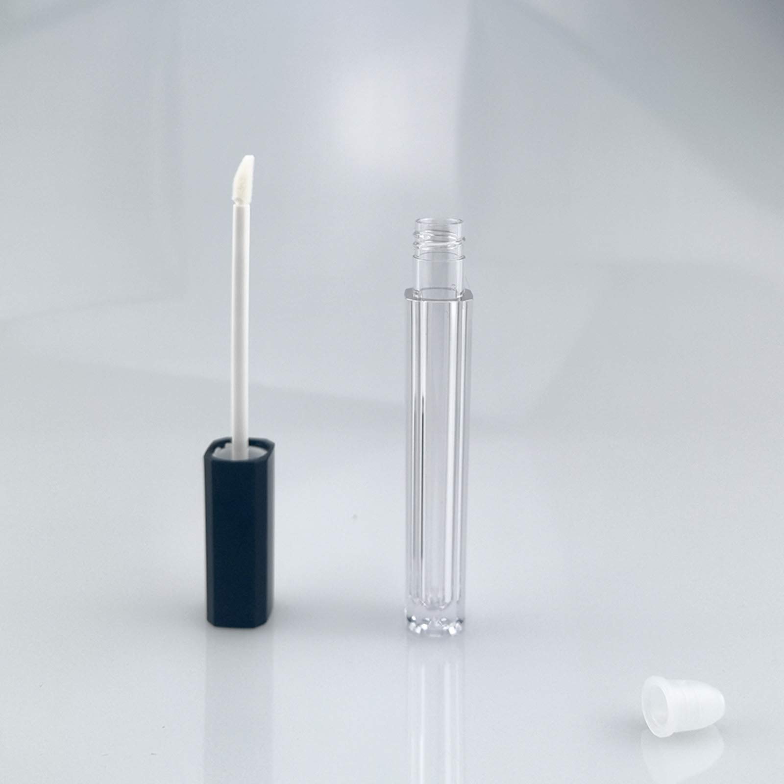 Lip Gloss Tubes with Wand, Empty Lipstick Brush Tubes Containers 5ml/0.17 Oz Refillable Applicator Dispenser Bottle for DIY Makeup Lip Gloss 10 Pack (Black)