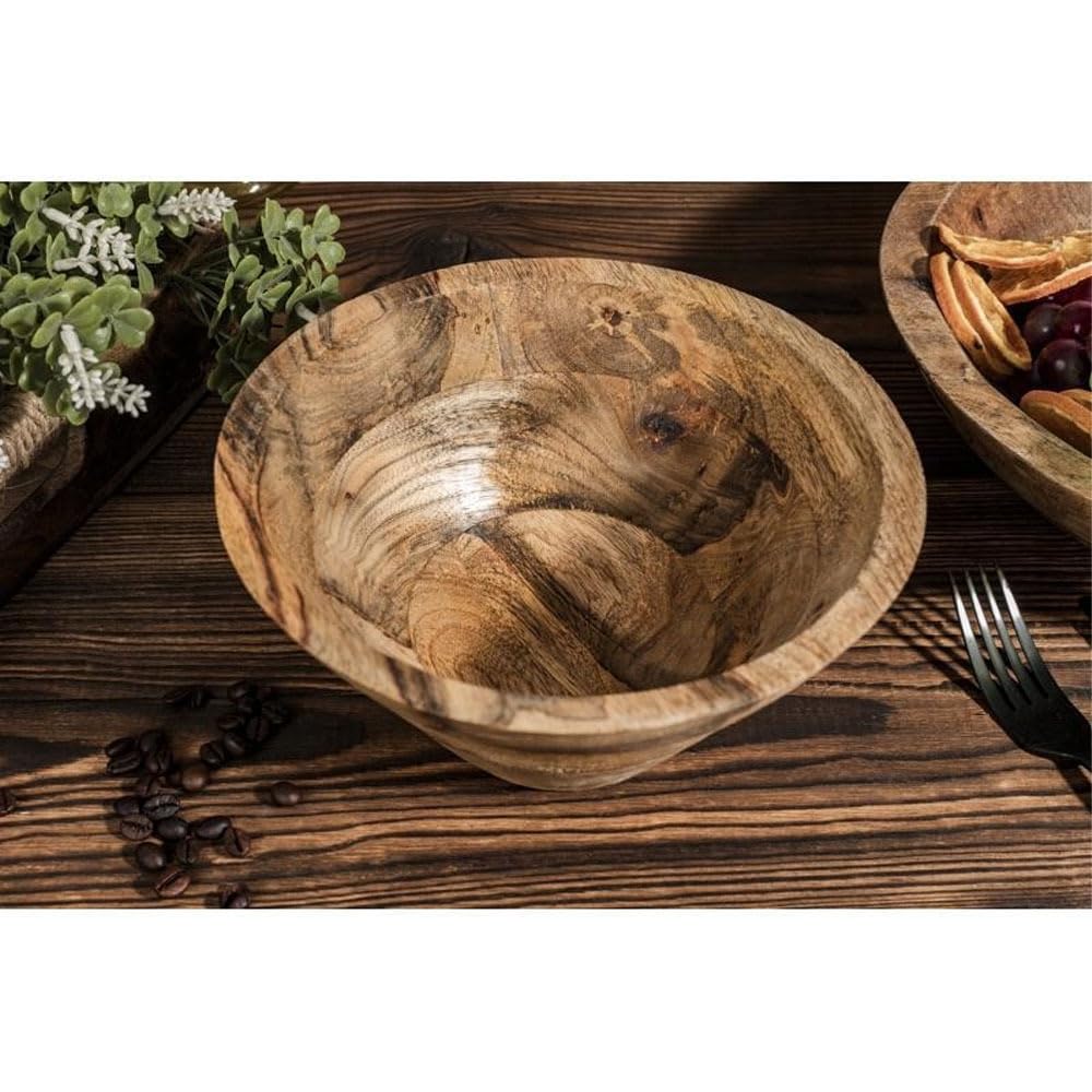 Genérico Cuenco de Madera de Mango Natural, 20 cm x 20 cm