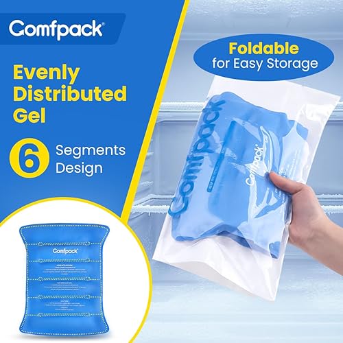 Miniatura 8 de Envoltura de hielo de cadera después de la cirugía, soporte de compresión reutilizable con gel caliente y frío para lesiones, bursitis de cadera,