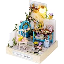 Flever Dollhouse Miniature DIY House Kit Creative Room with Furniture for Romantic Valentines Gift Corner of Garden