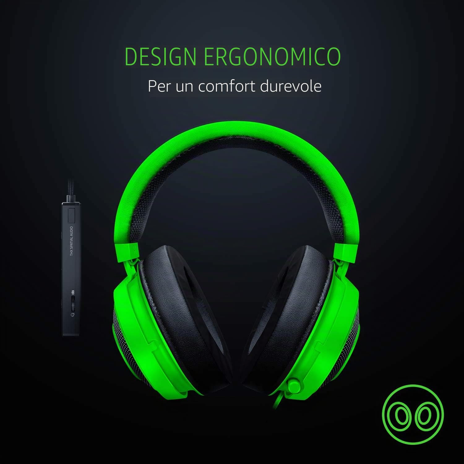 Razer Kraken Tournament Edition Gaming Headset Virtual 7.1 Surround-Sound 3.5mm for PC Green