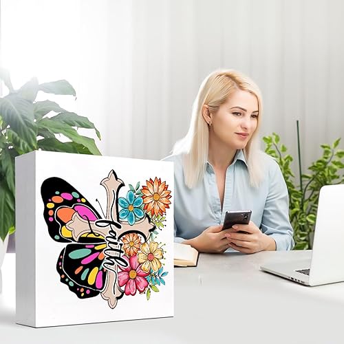 Miniatura 35 de Letrero de madera con versículo bíblico, decoración de escritorio con texto en inglés "I will Sing of the Goodness of Gods" (I will Sing of the